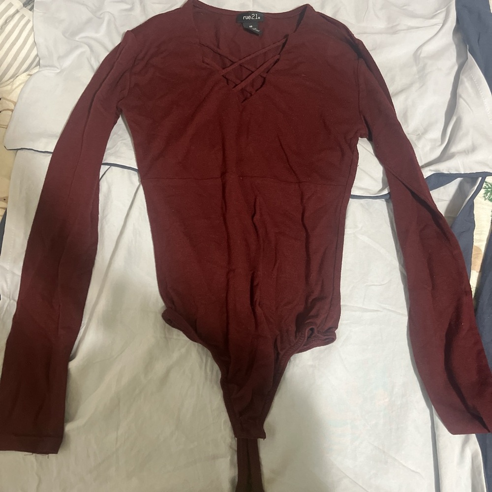 Burgundy bodysuit